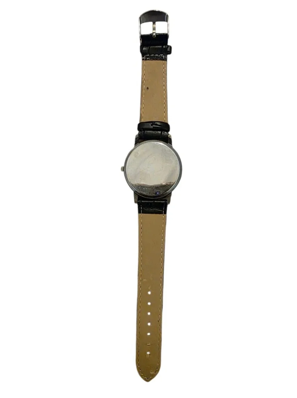 Classic Black Leather Strap Watch with Bicycle Dial - Unisex